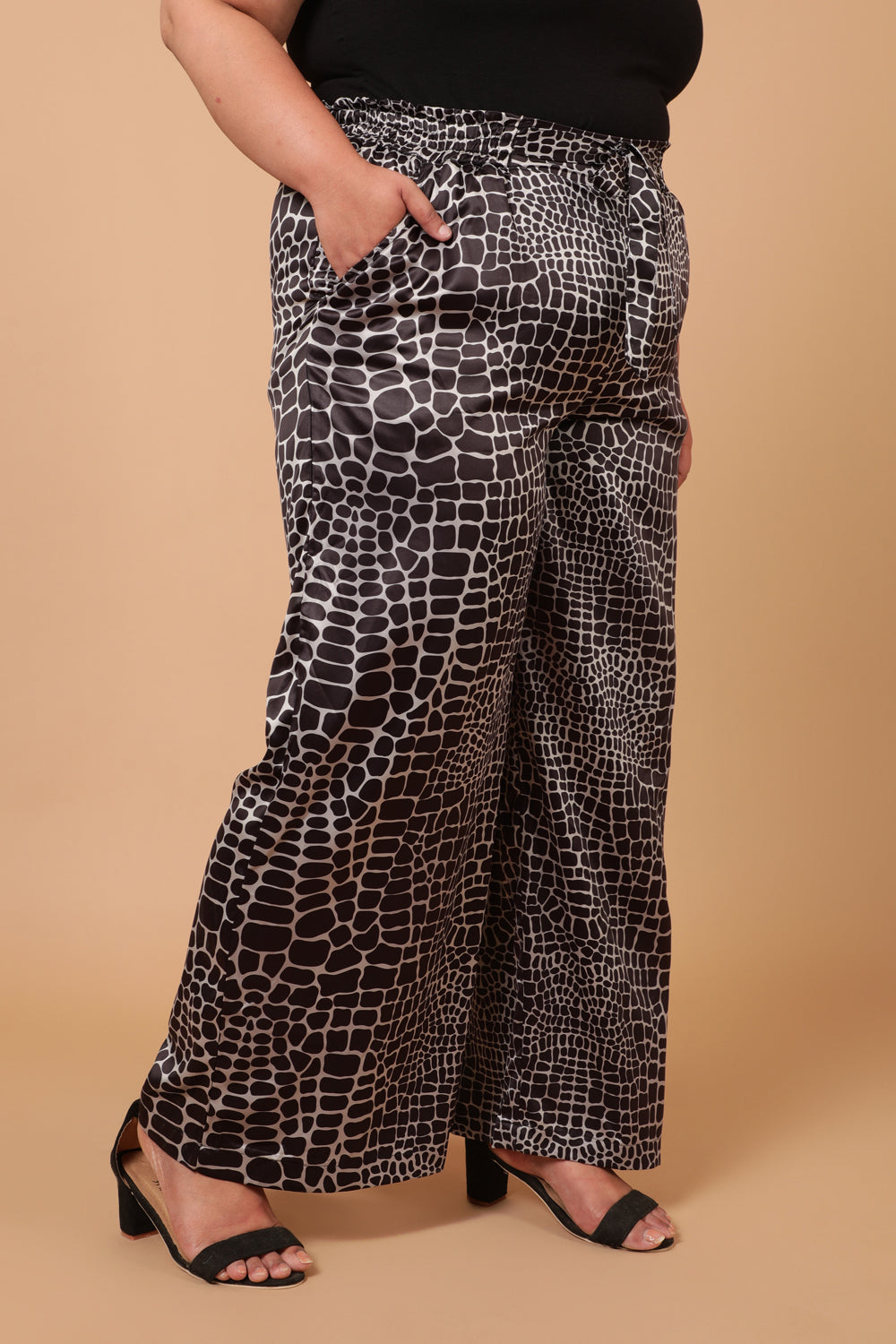 Plus Size Luxe Snake Print High Waist Pants