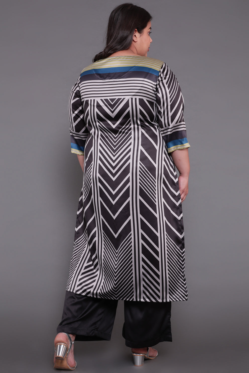 Monochrome Magic Party Wear Kurti