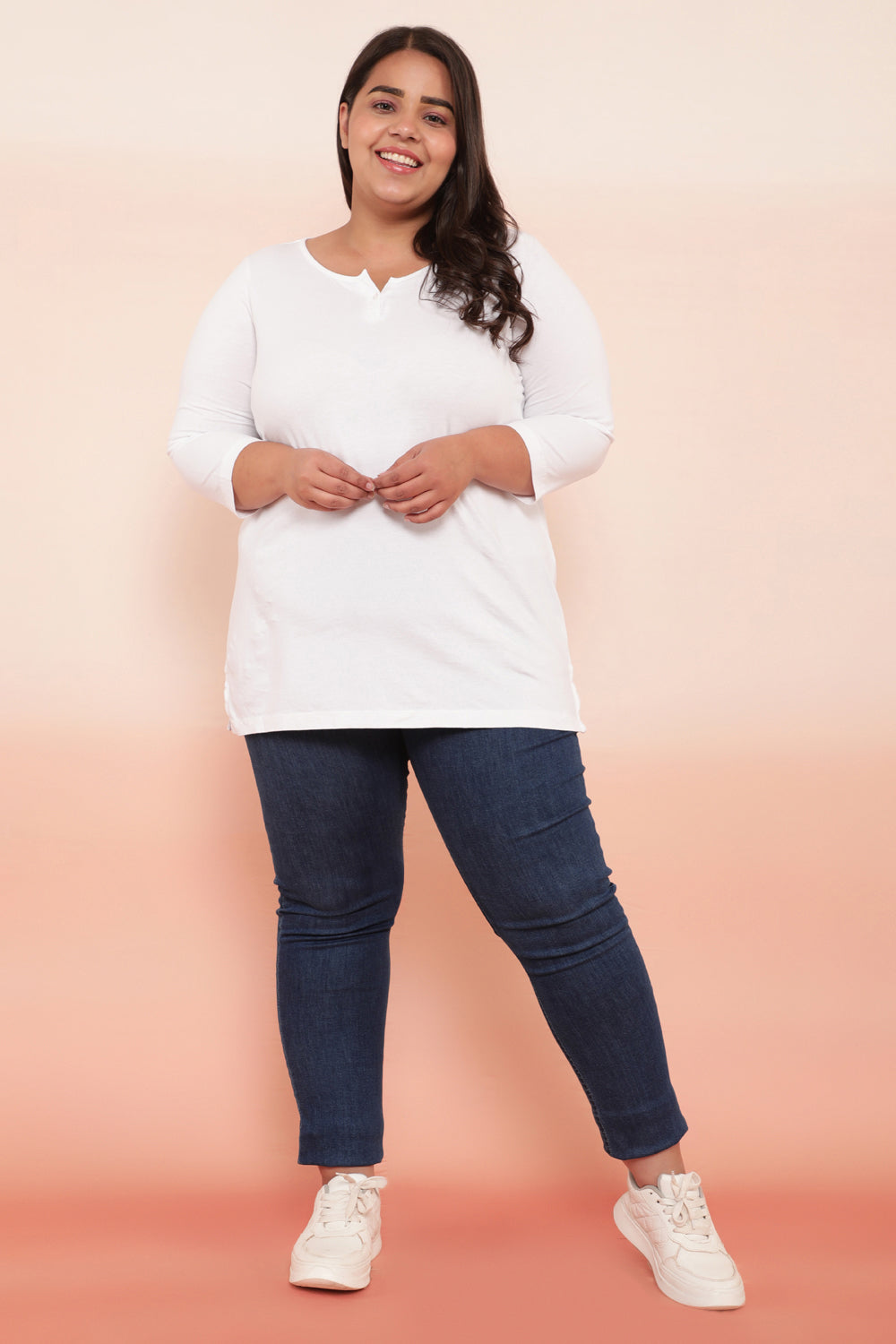 Comfortable White Henley Tshirt