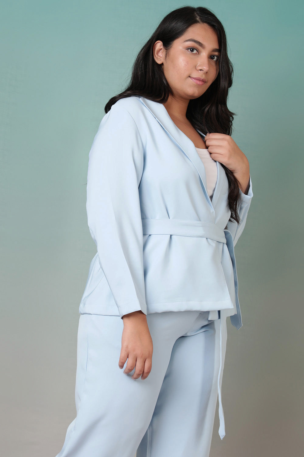 Ice Blue Blazer for Women