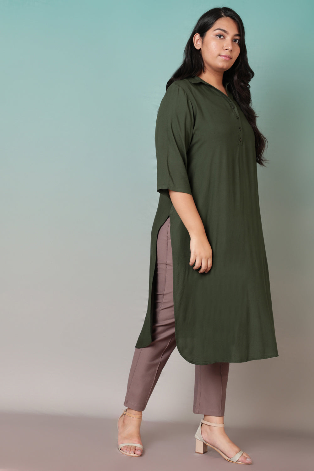 Plus Size Olive Kurta