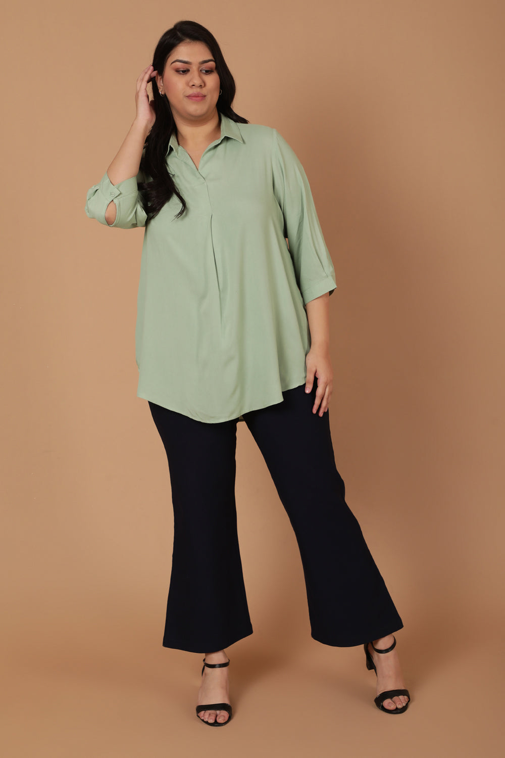 Buy Light Green Centre Pleat Top