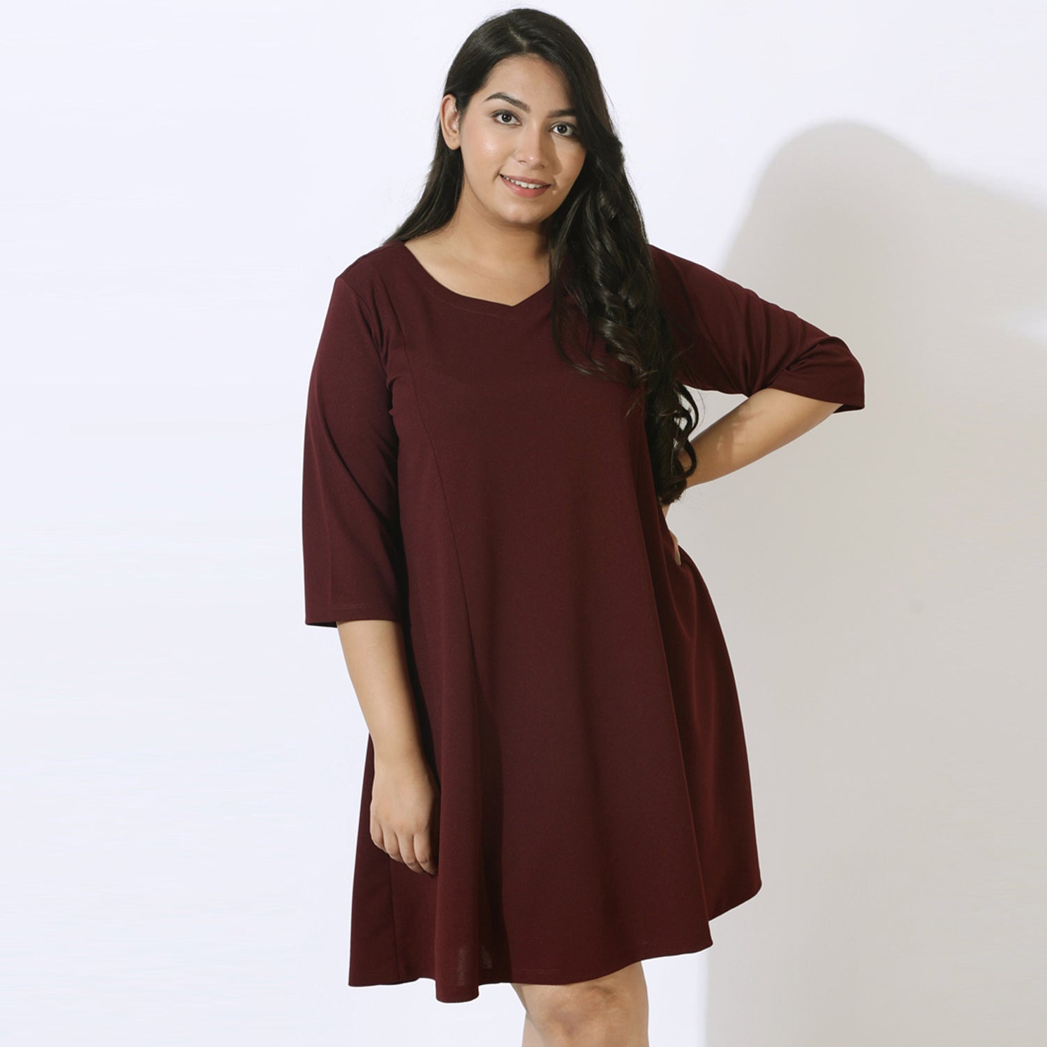 Plus Size Wine Dress