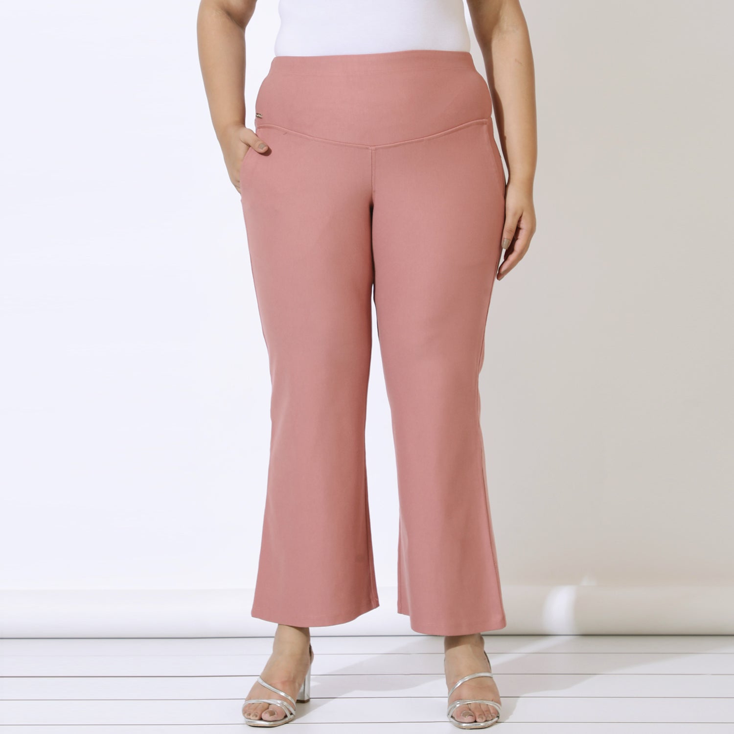Dusty Pink Tummy Shaper Bell Bottom