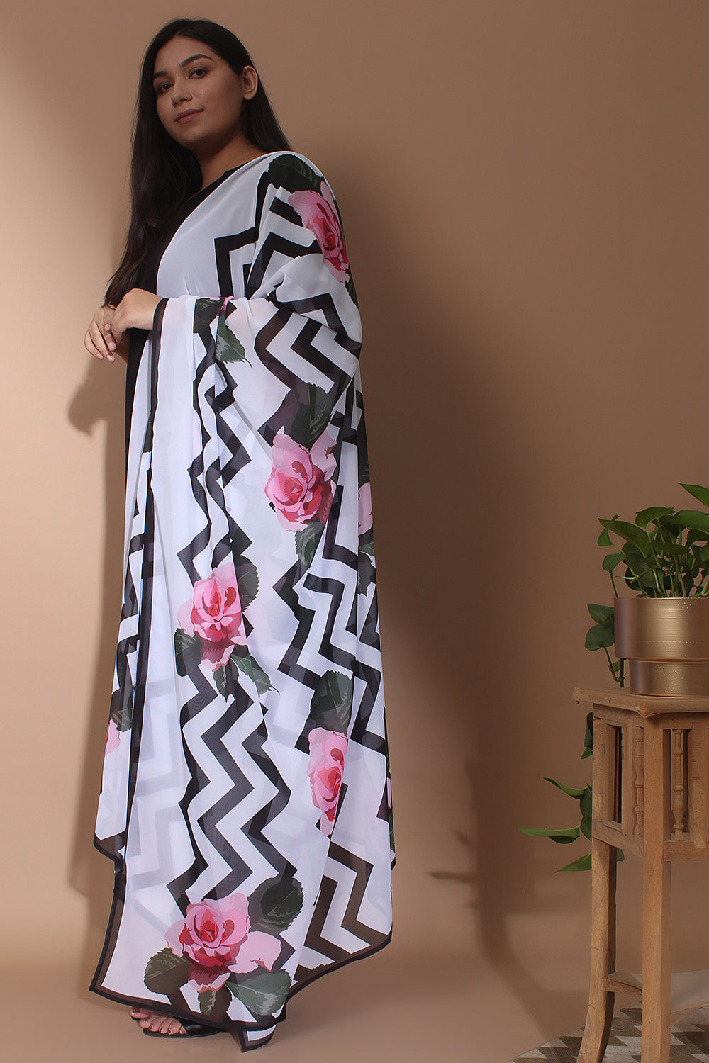 amydus classic chevron floral xxl size dupatta