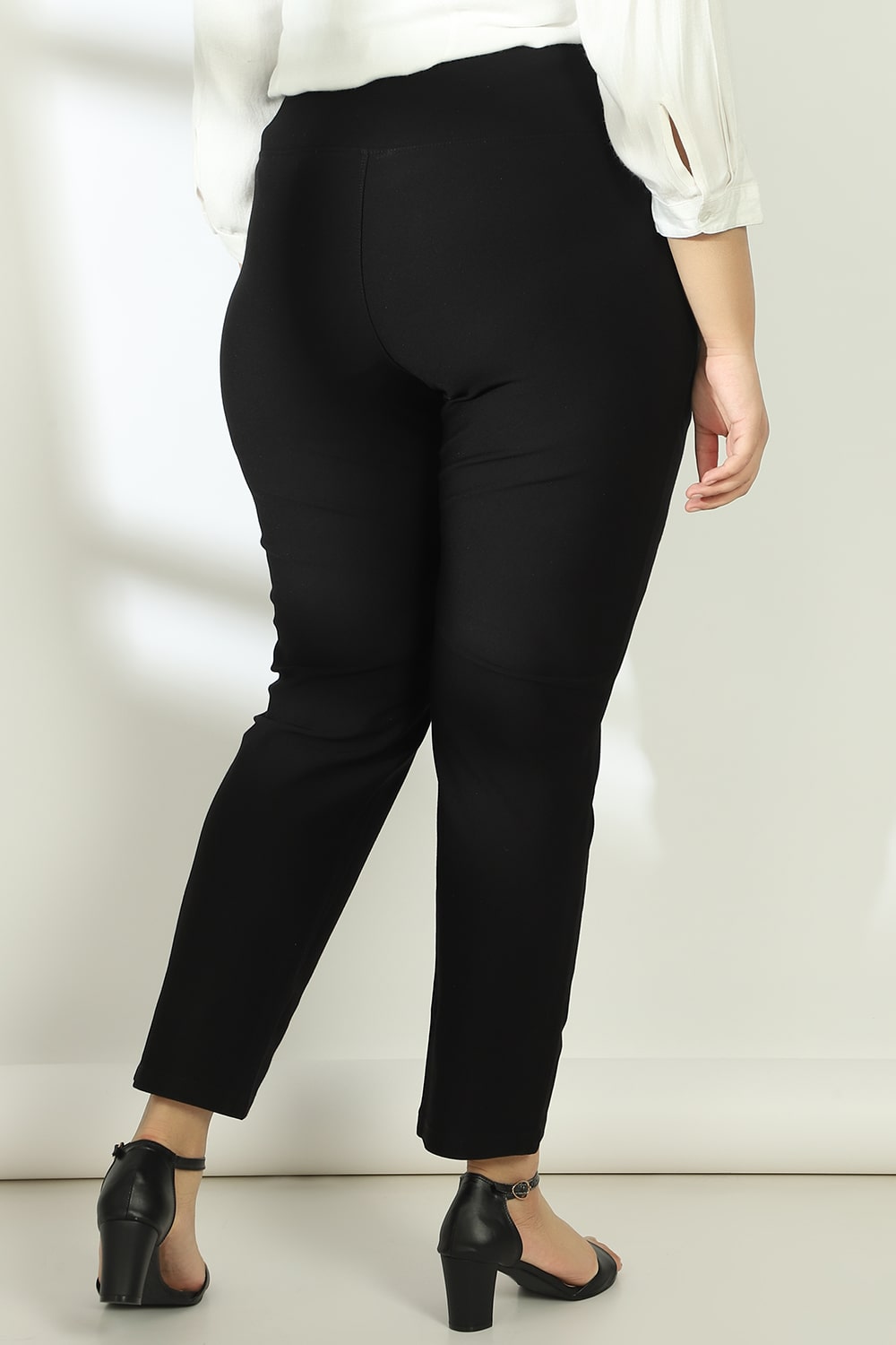 Crease Seam Black Tummy Tucker Pants