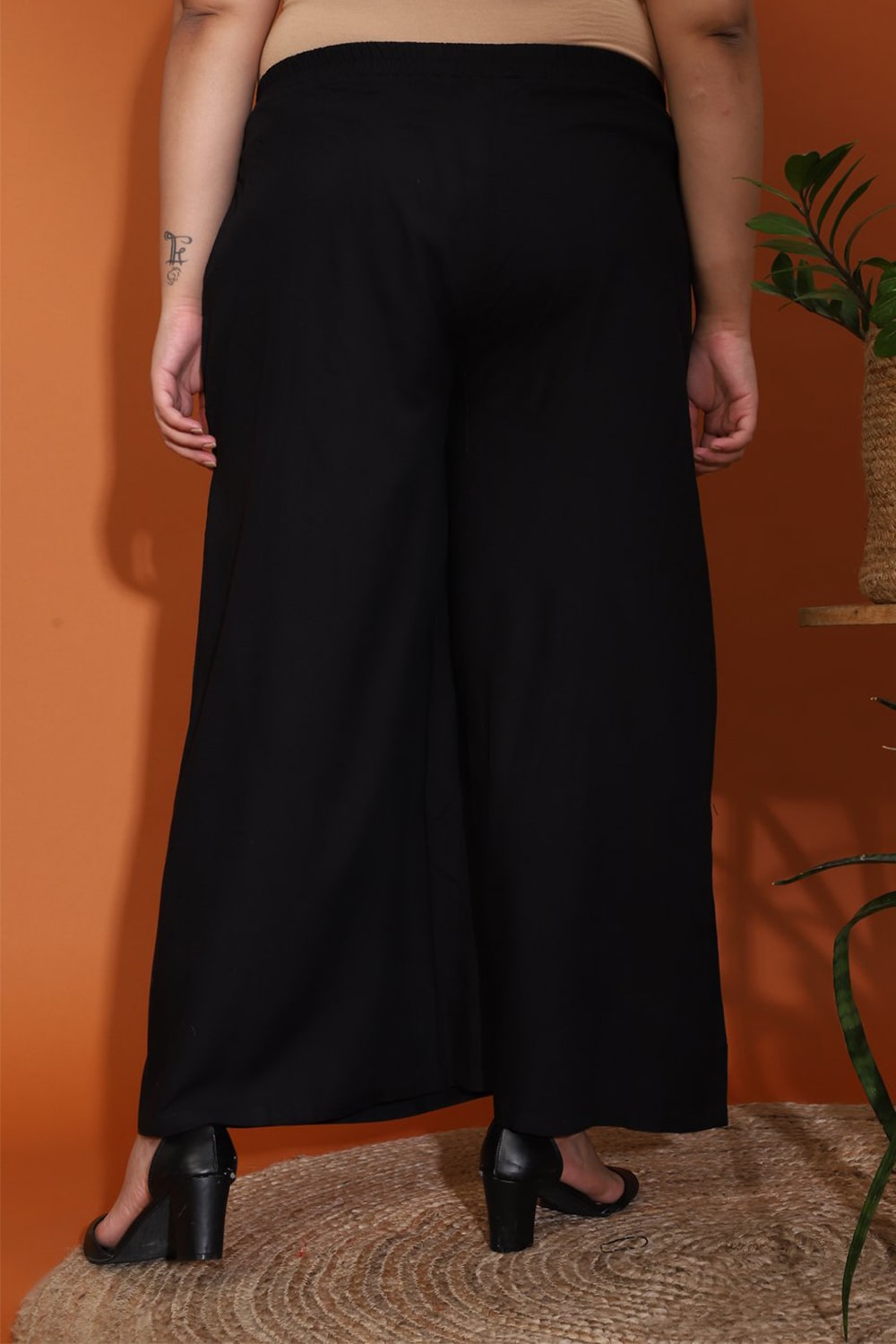 Black Basic Palazzo Pants for Women