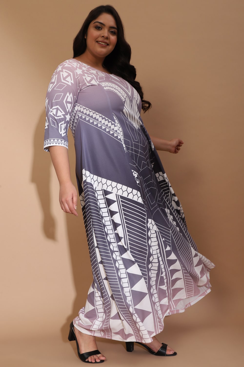 Plus Size Salmon Grey Ombre Knight Queen Dress