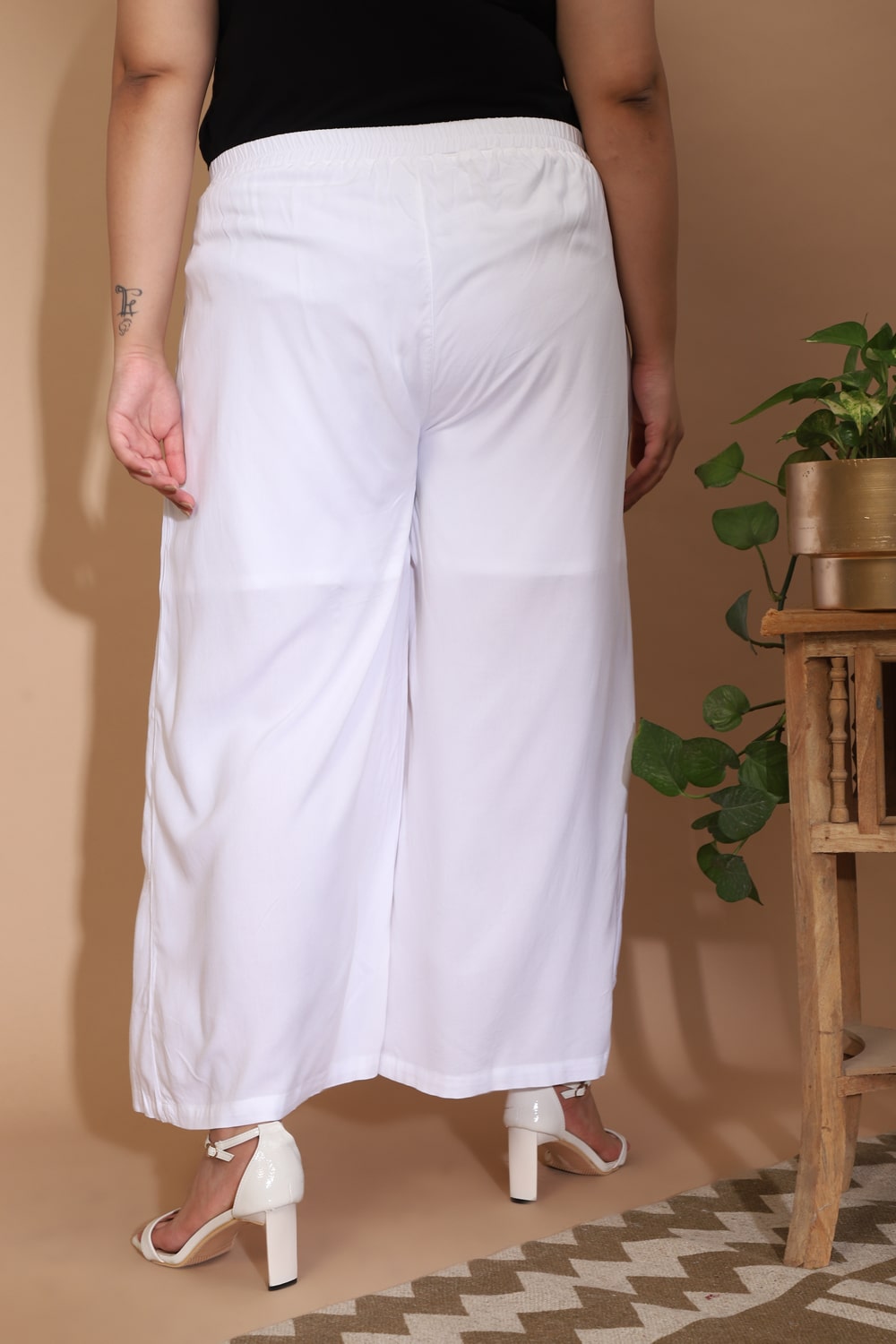 White Palazzo Pants for Women