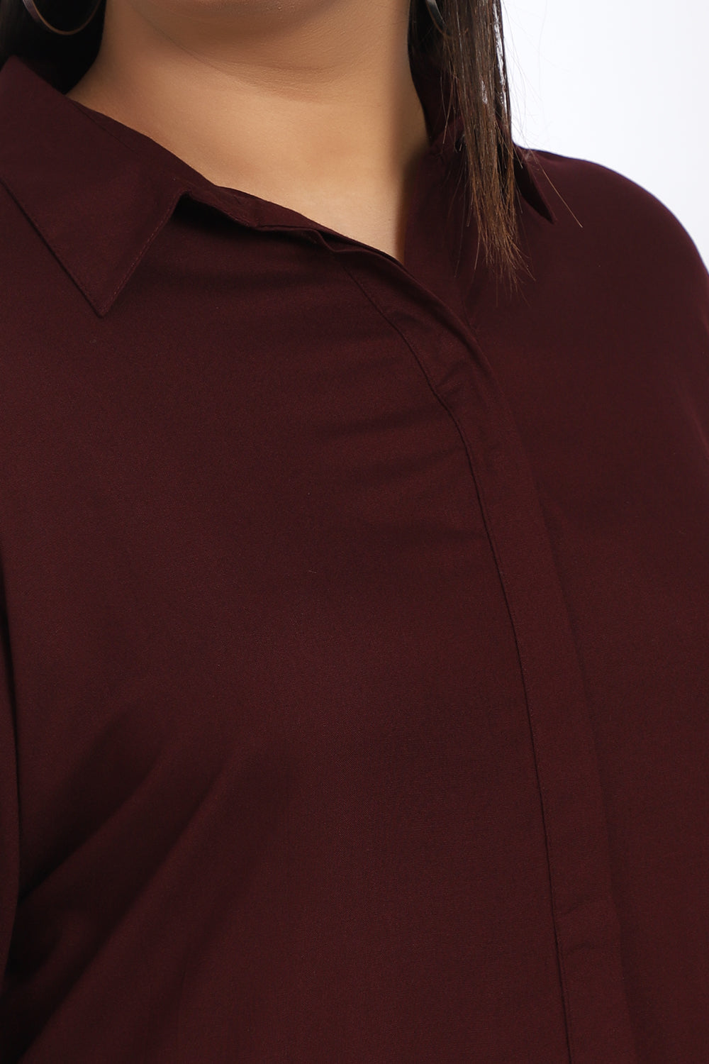 Buy Plum Round Hemline Shirt