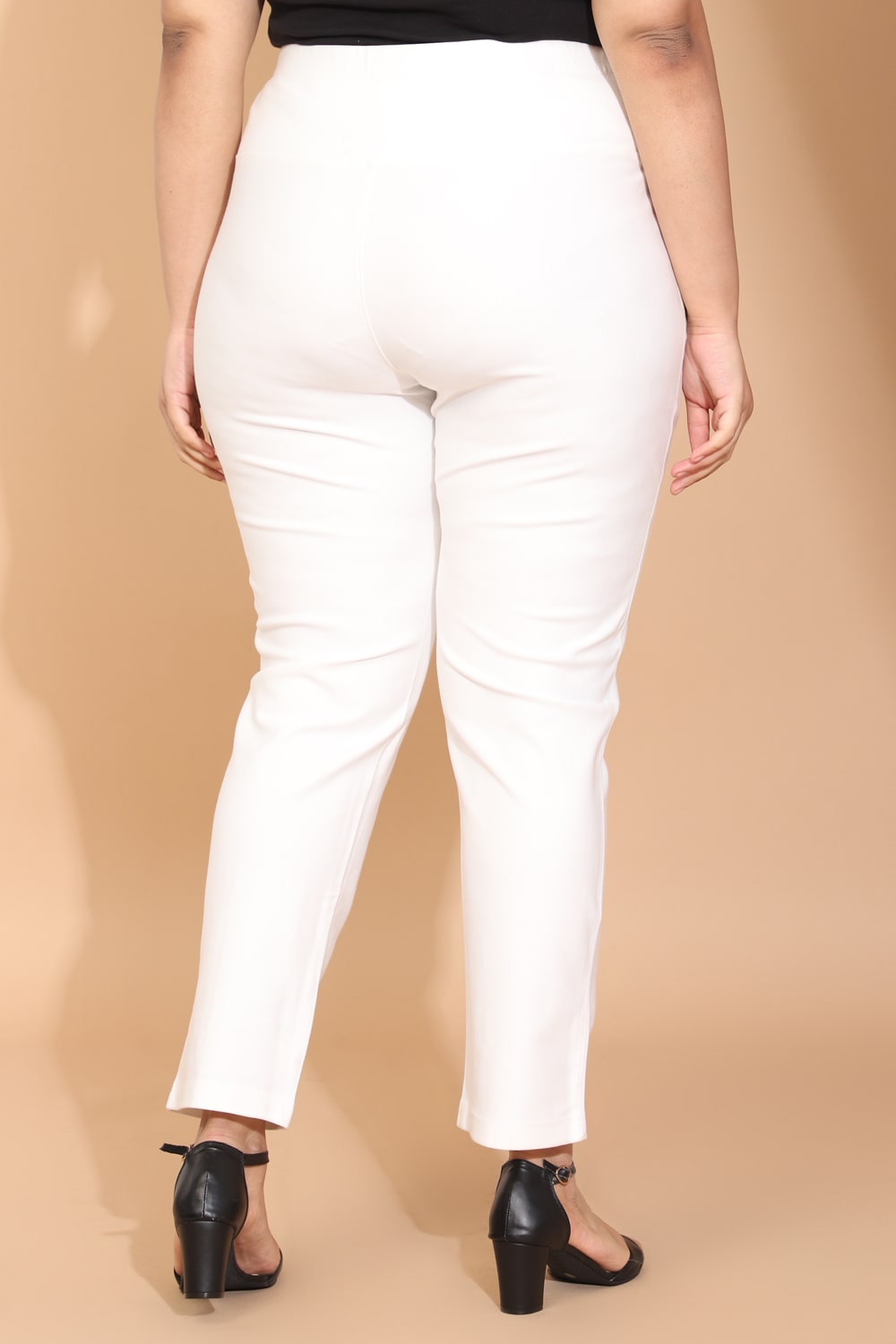 White Crease Seam Tummy Tucker Pants