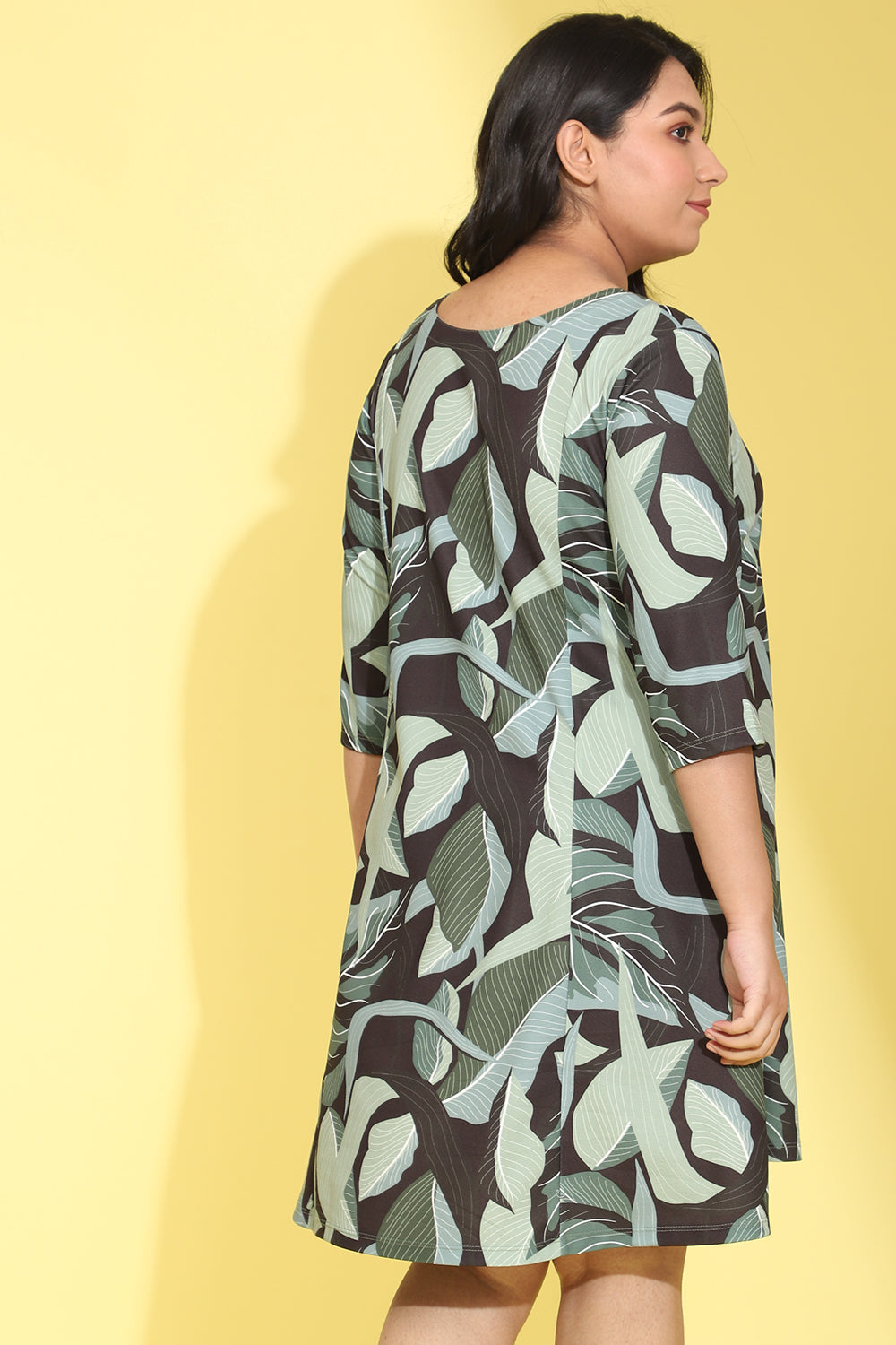 Comfortable Tropical Leaves Printed Dress