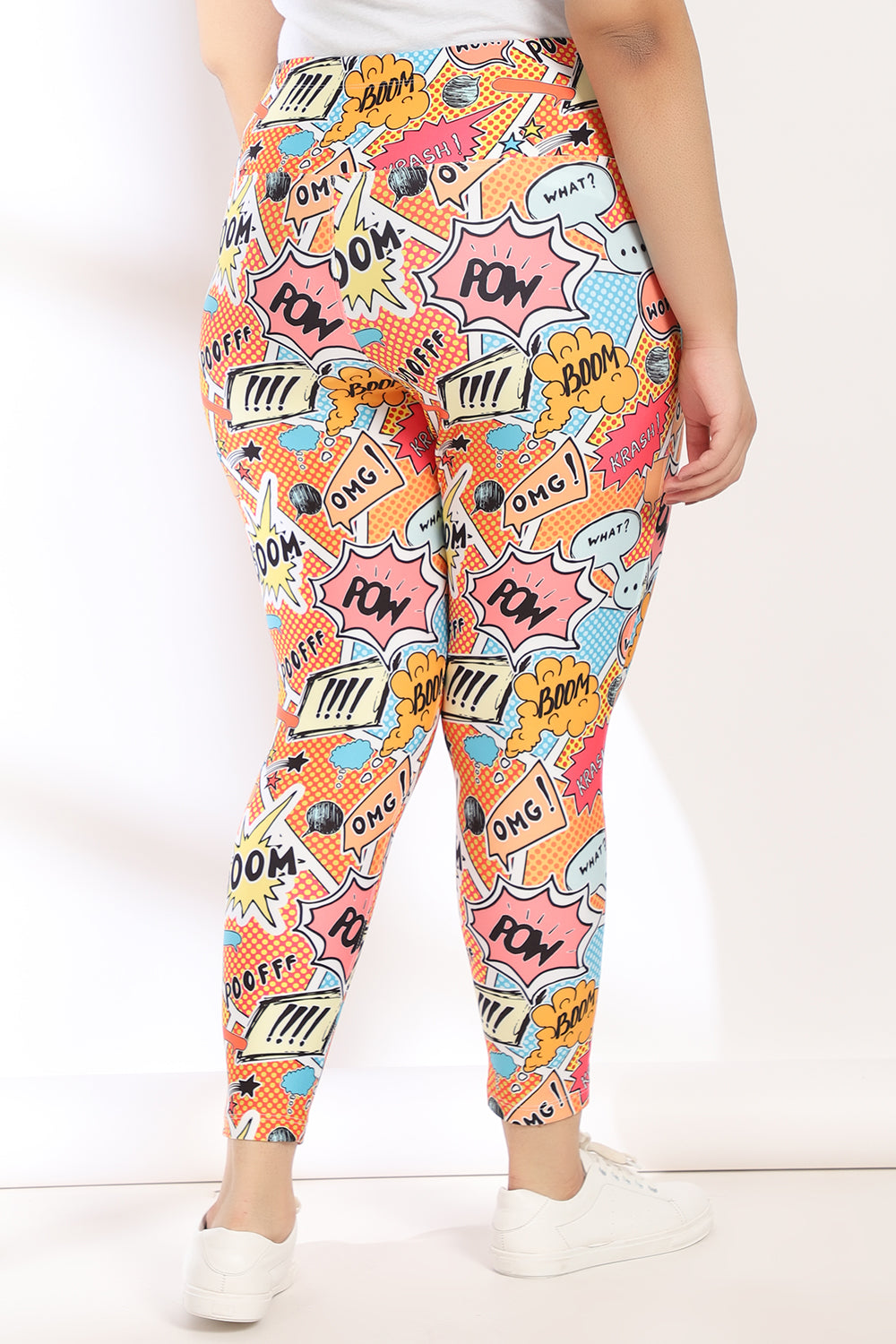 Comfortable Quirky Comic Tummy Shaper Printed Leggings