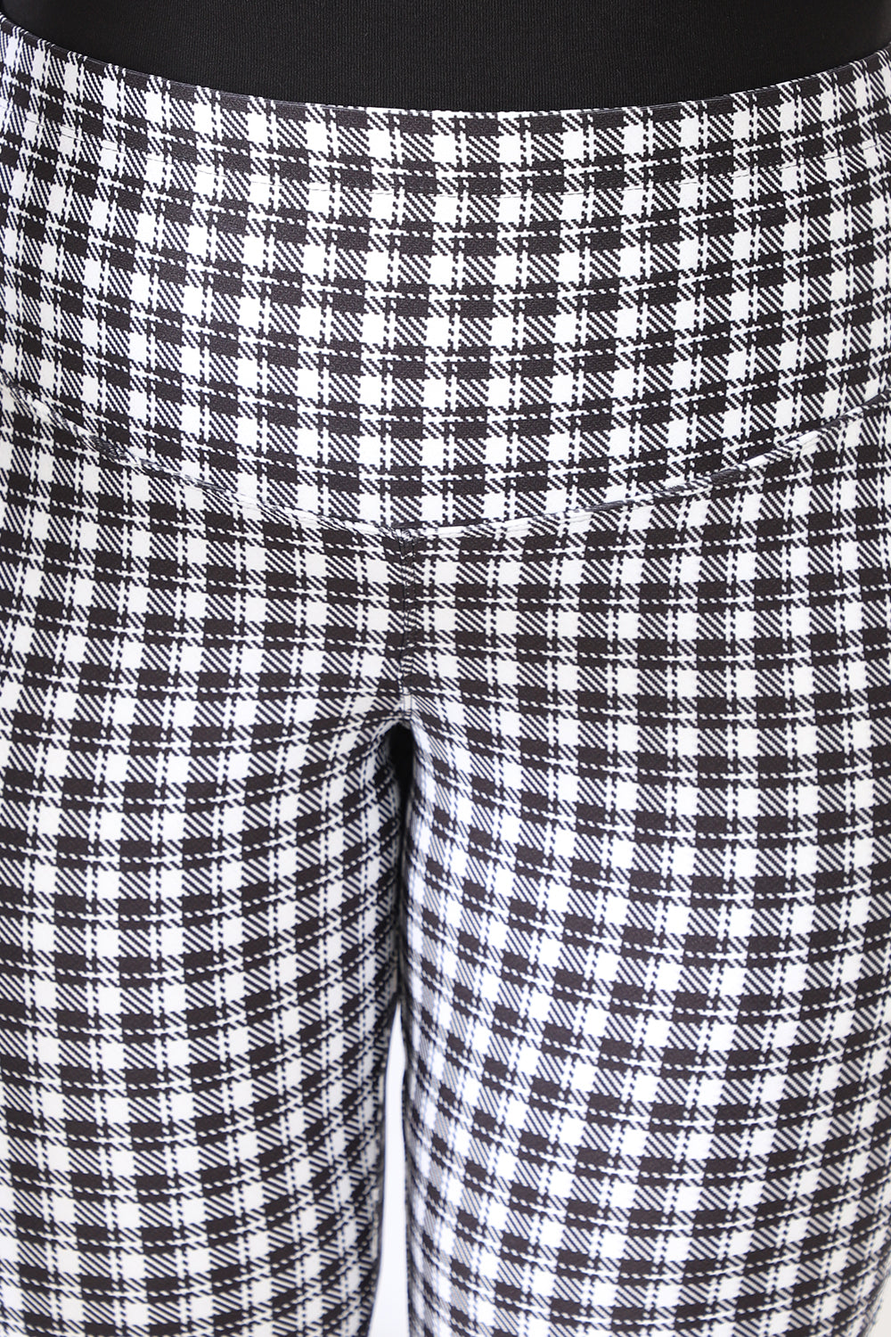 Buy White Black Houndstooth Tummy Shaper Printed Pants