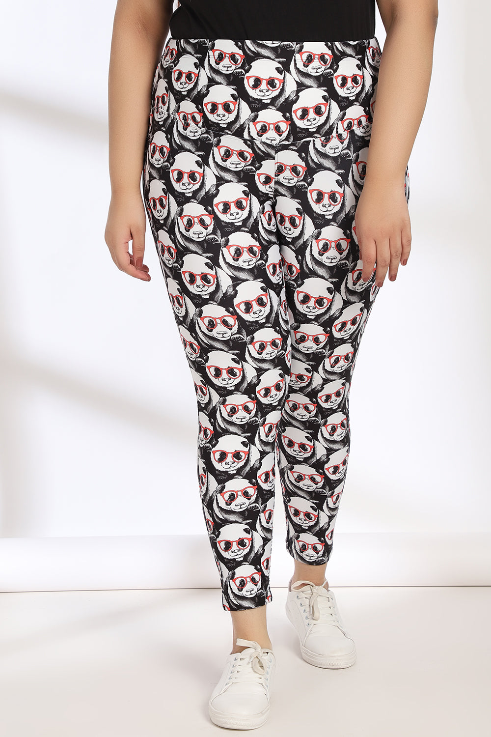Goggle Panda Tummy Shaper Printed Leggings