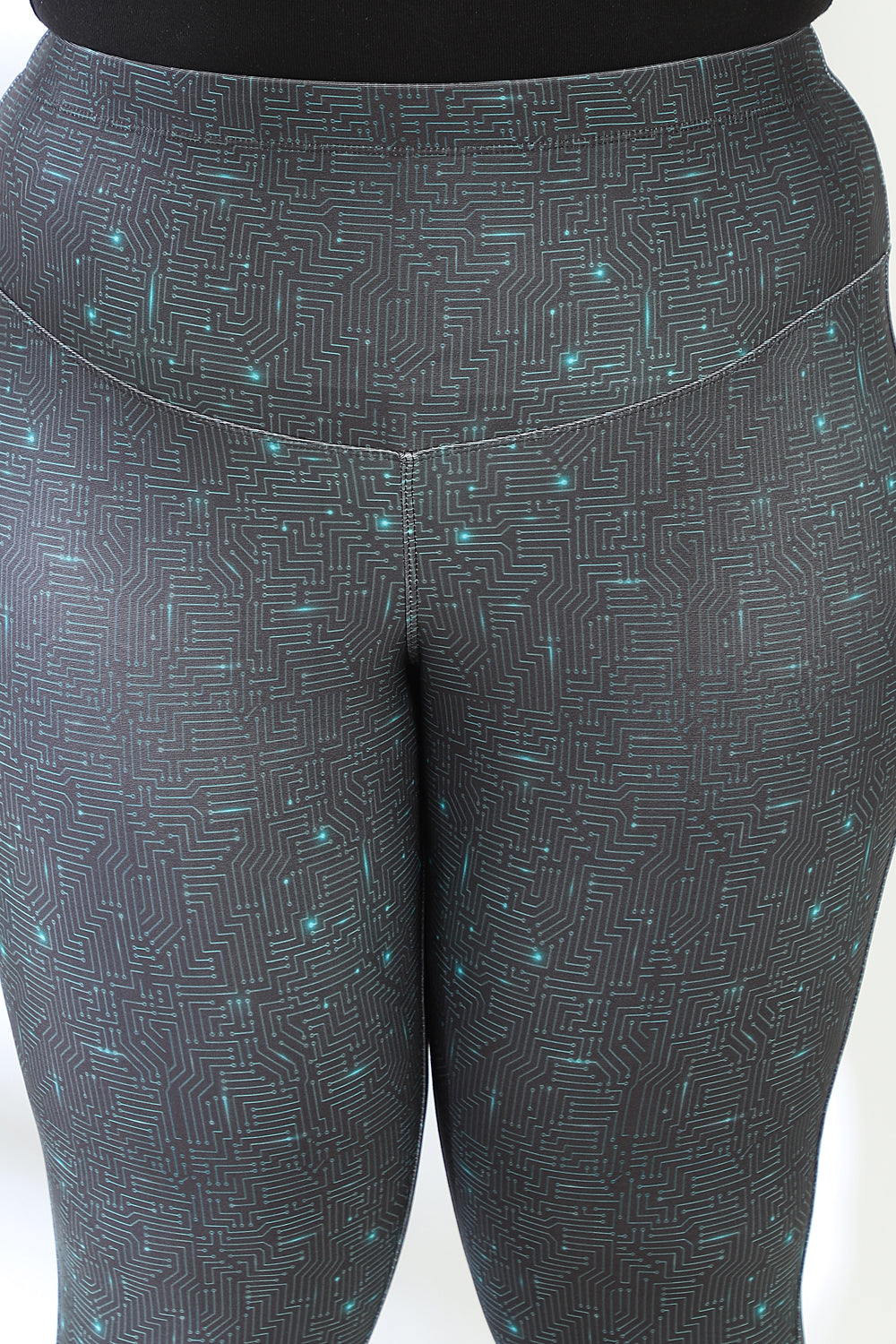Comfortable Circuit Pattern Tummy Shaper Printed Leggings