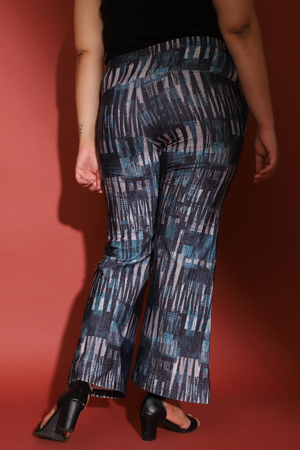Indigo Printed Bootcut Pants