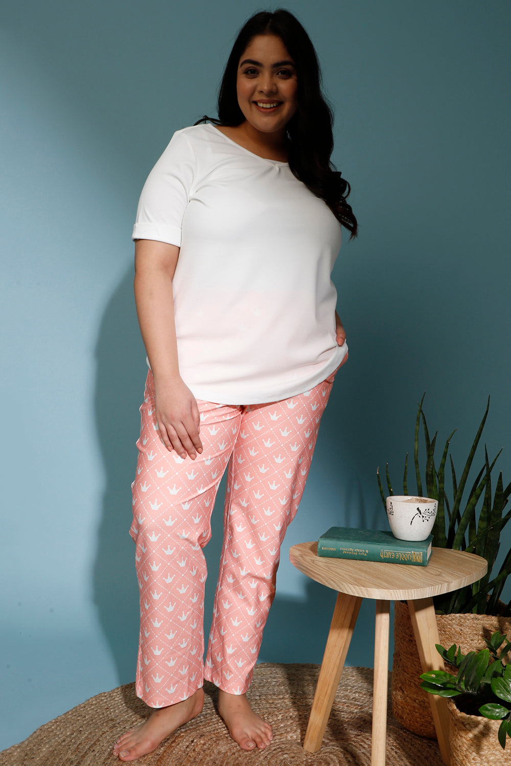 Plus Size Crown Printed Lounge Pants