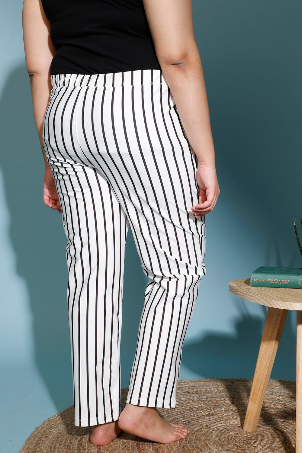 White Black Stripes Lounge Pants