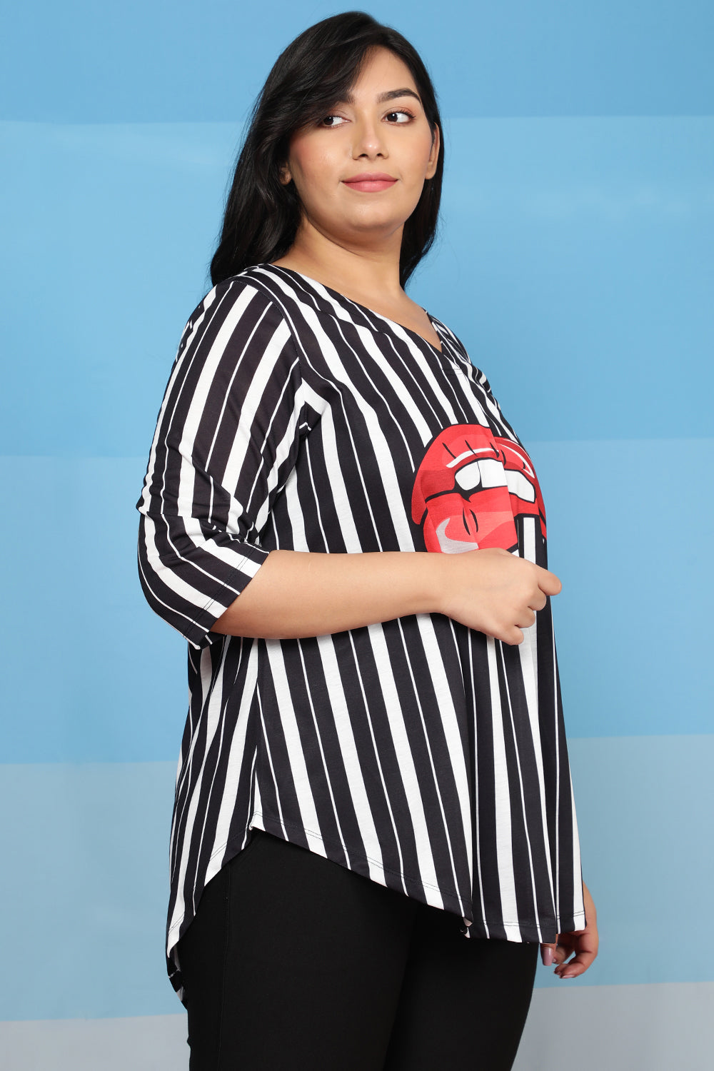 Lips Design Centre Pleat Top for Women