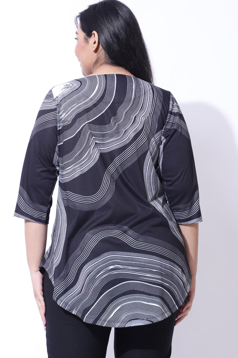 Plus Size Marble Centre Pleat Top