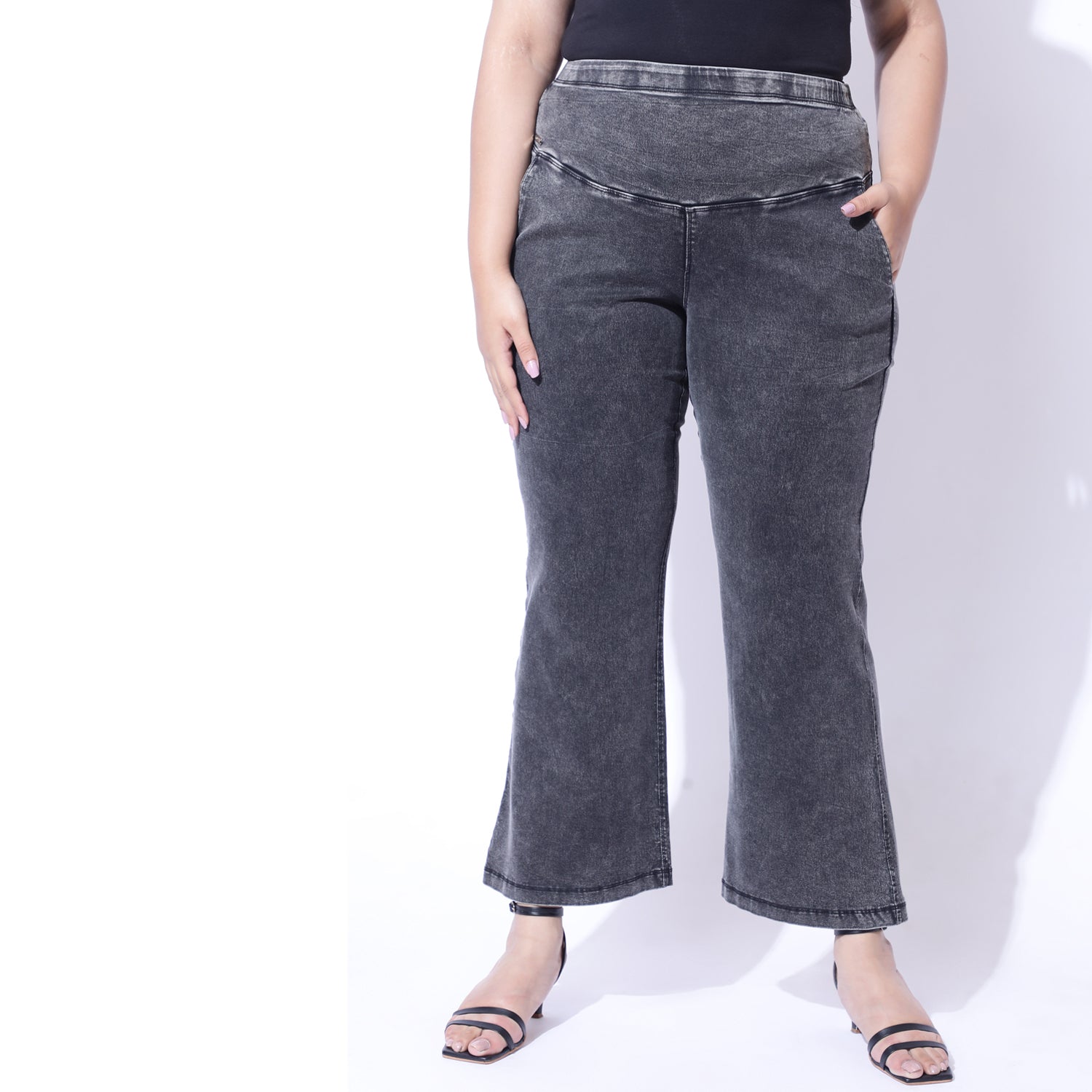 Ash Black Flare Jeans