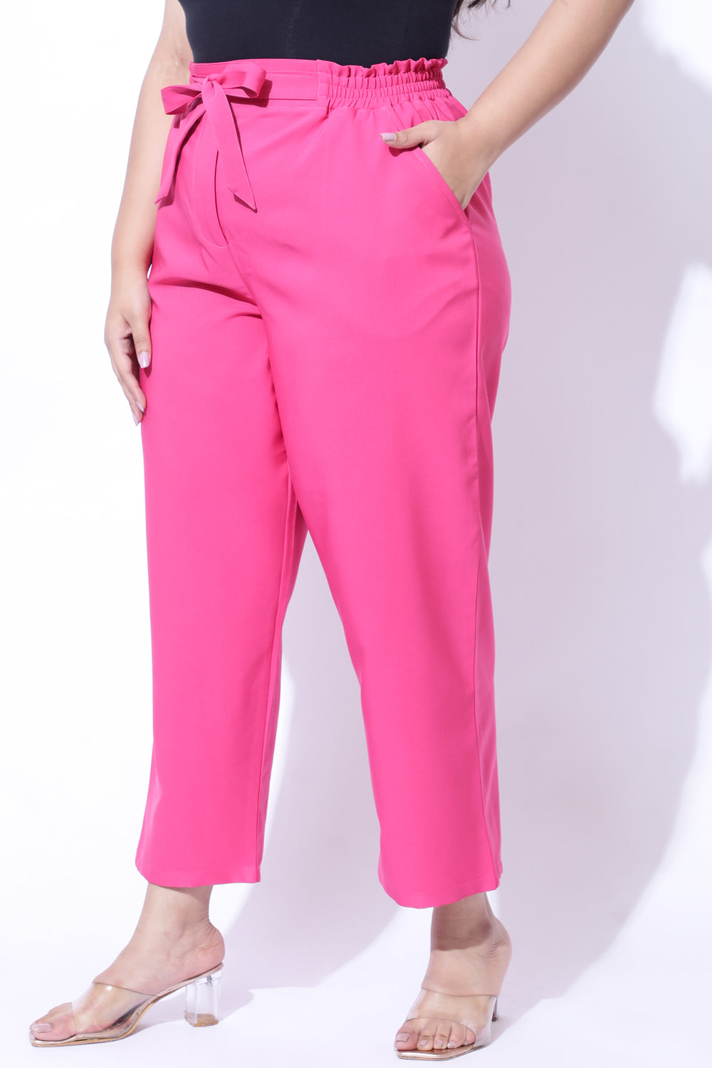 Plus Size Bright Pink Pants for Women