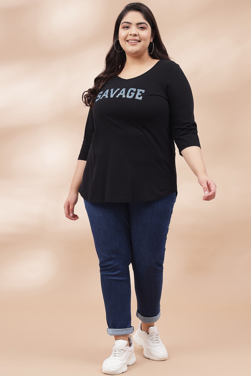 Plus Size Savage Black Tshirt