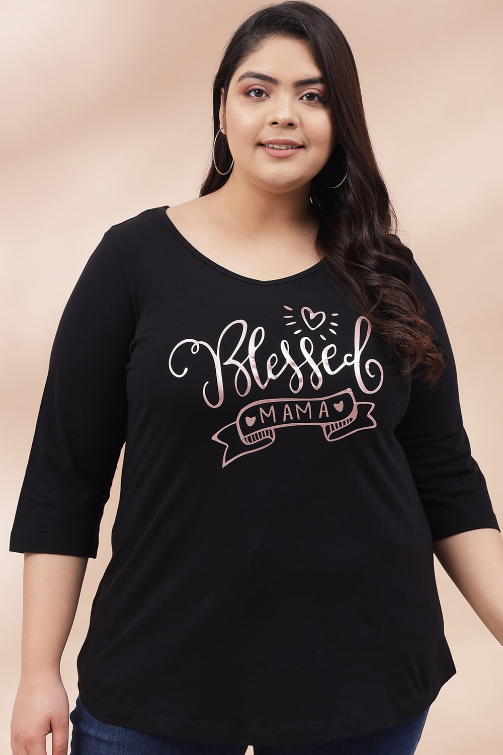 Buy Blessed Mama Black Tshirt