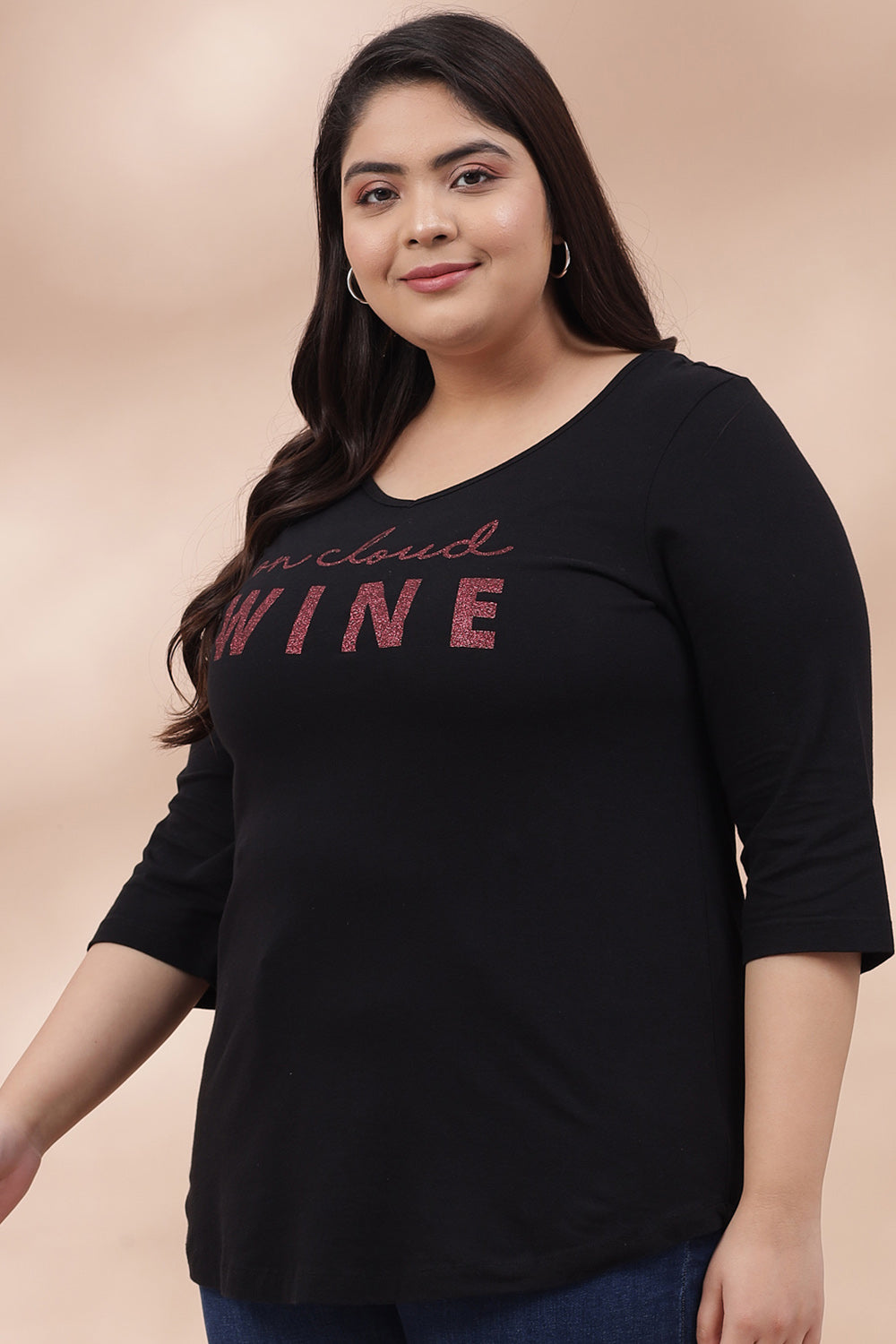 Plus Size On Cloud Glitter Tshirt