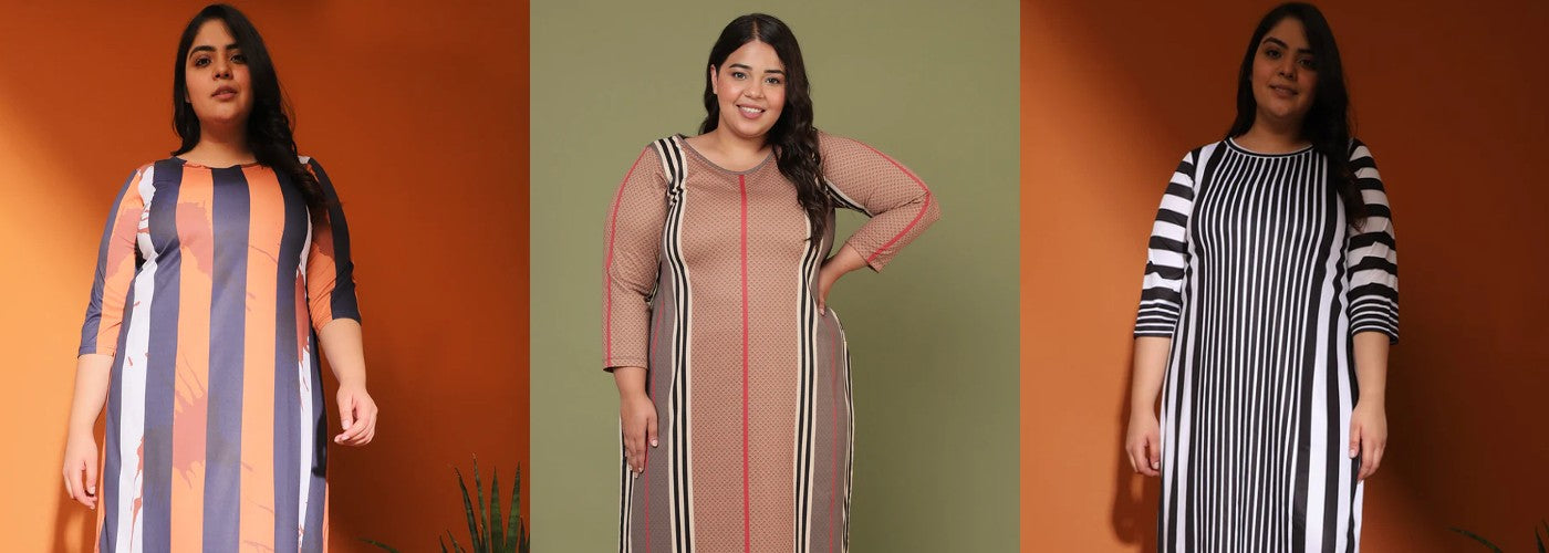Trendy Modern Striped Kurtis For Plus Size Women: From Day To Night