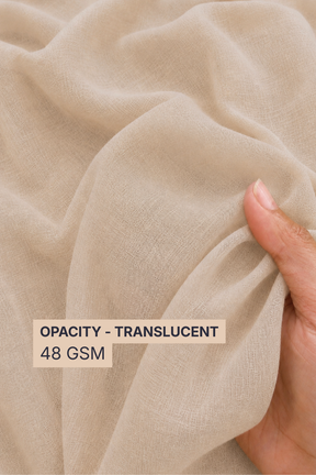 Beige Cotton Voile Width 56 Inches