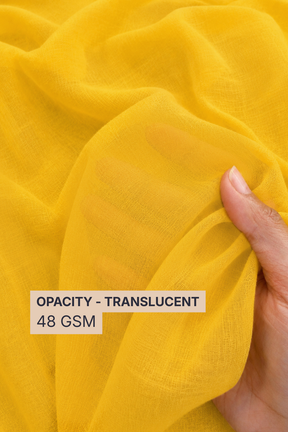Yellow Cotton Voile Width 56 Inches
