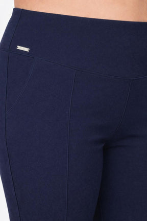 Plus Size Navy Tummy Shaper Straight Fit Pants