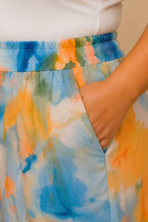 Plus Size Pastel Abstract Printed Cotton Coord Set