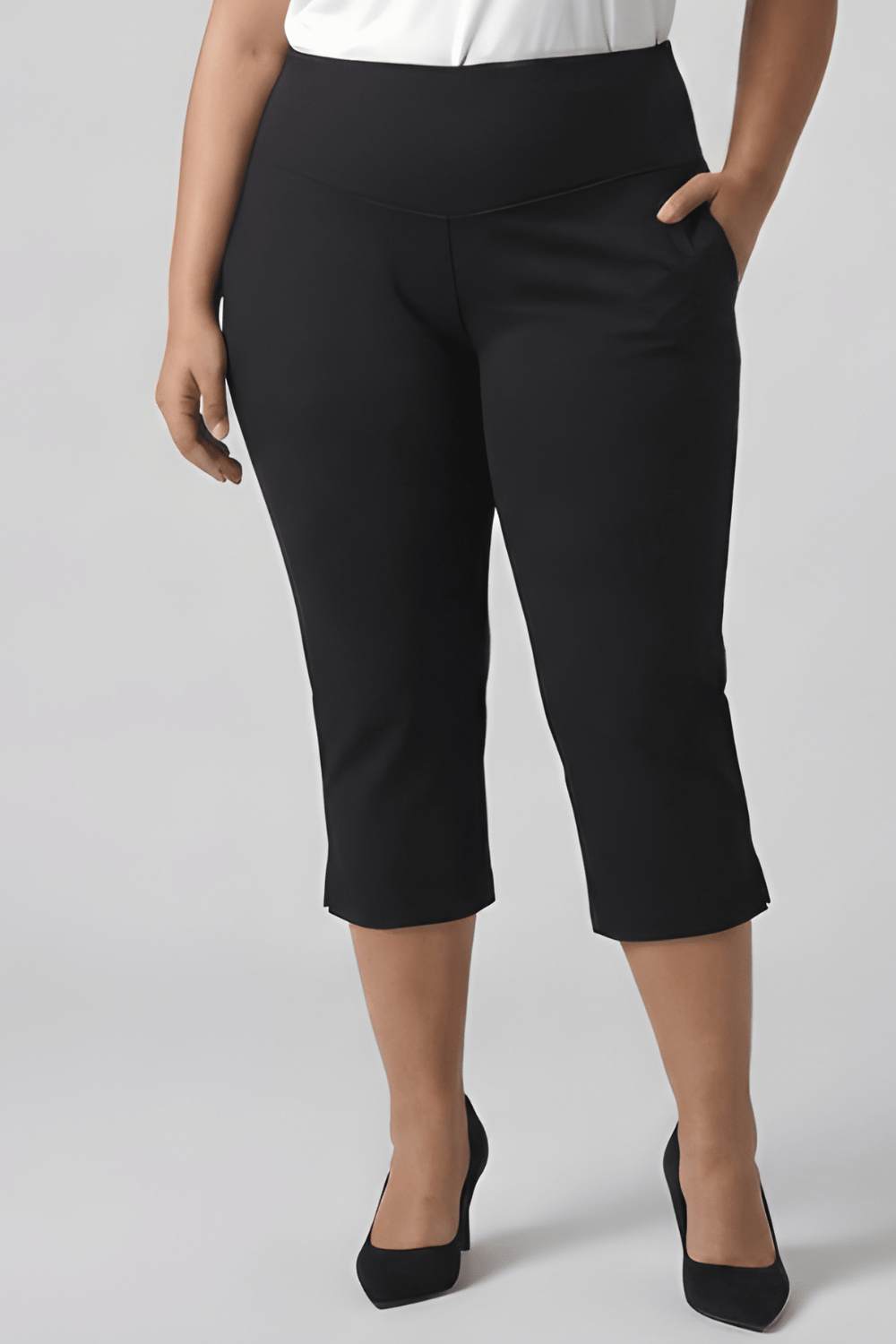 Black New Fit Tummy Tucker Crop Pants