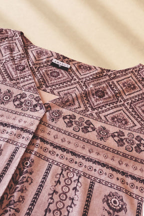 Plus Size Ethnic Print Tunic Top