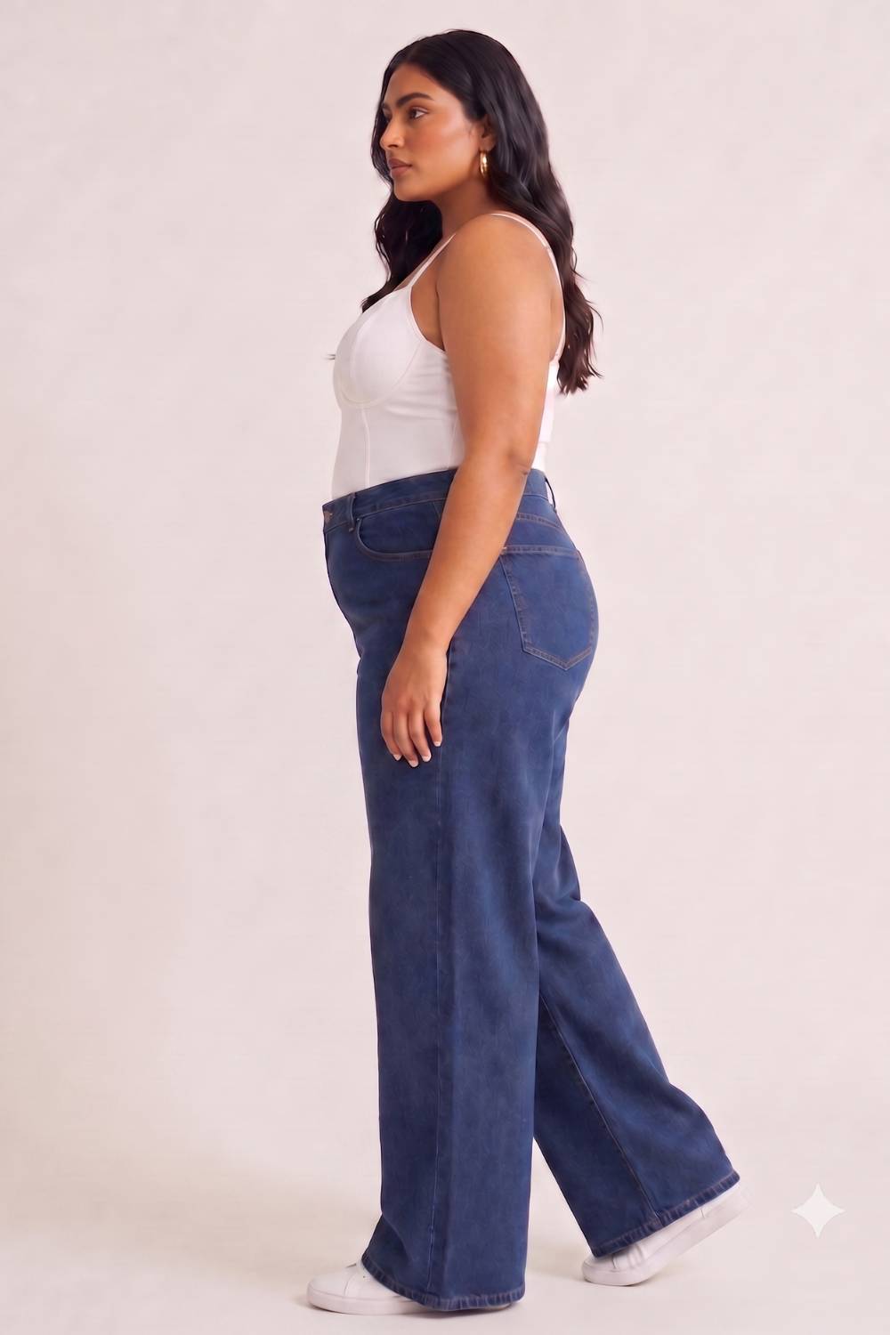 Plus Size Wide Leg Absolute Navy Blue Jeans