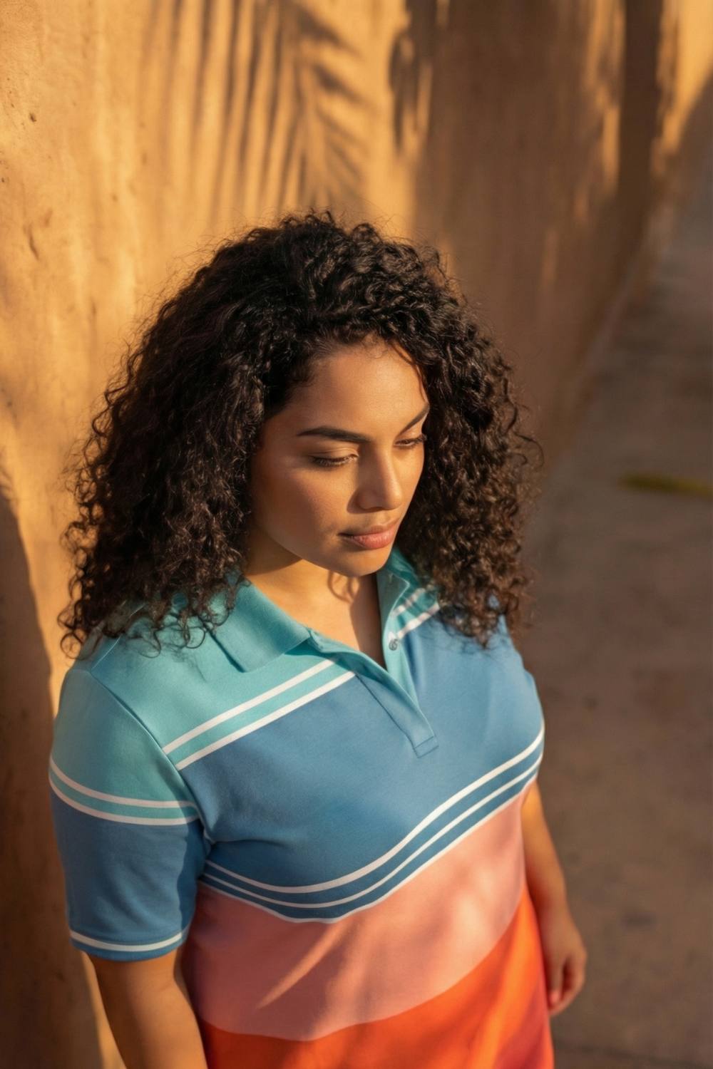 Color Block Printed Polo Dress for Women
