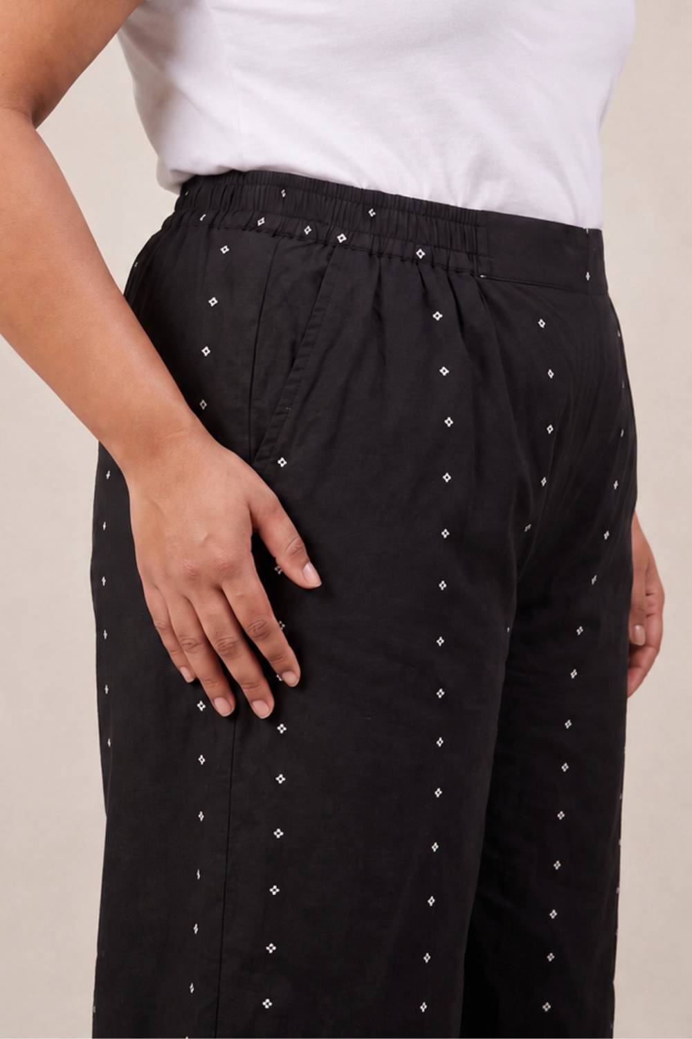 Plus Size Black Bandhej Print Coord Set