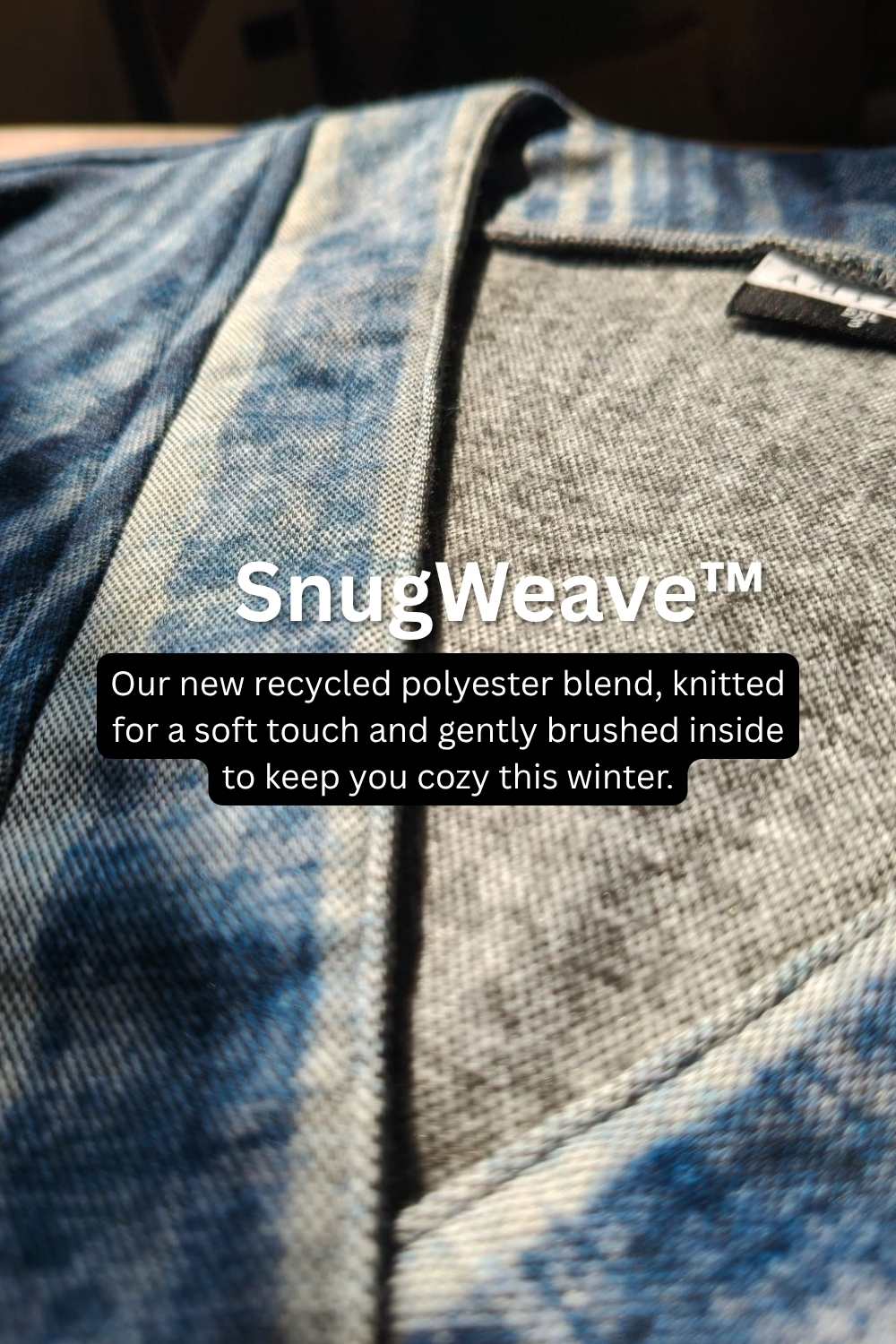 Plus Size Blue Vertical Stripe V Neck SnugWeave™ Winter Top