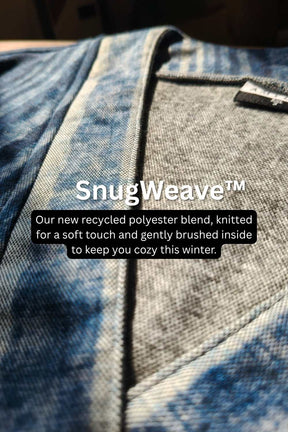 Plus Size Blue Vertical Stripe V Neck SnugWeave™ Winter Top