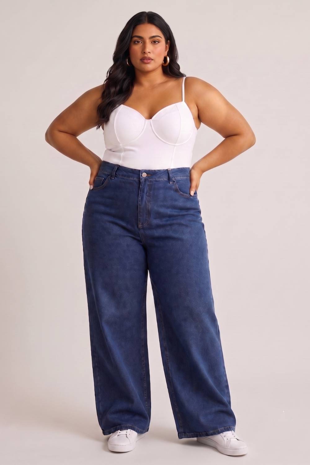 Plus Size Wide Leg Absolute Navy Blue Jeans