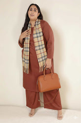 Plus Size Rust Kurta SnugWeave™ Winter Coord Set