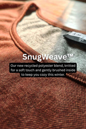 Plus Size Rust Round Neck SnugWeave™ Winter Kurta