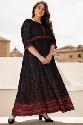 Black Advika Printed Dress
