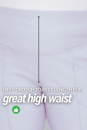 Plus Size Ice Blue Tummy Shaper Straight Fit Pants