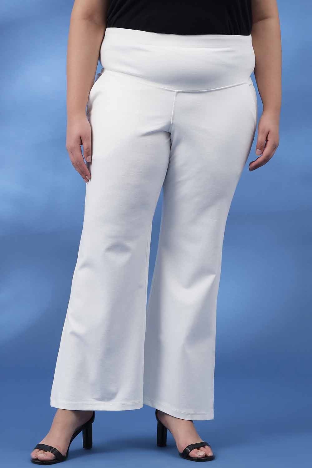 Plus size white sales bell bottom pants