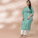 Spring Green Ethnic Printed Kurti