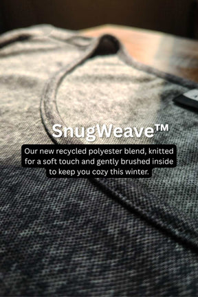 Plus Size Grey Melange Round Neck SnugWeave™ Winter Kurta